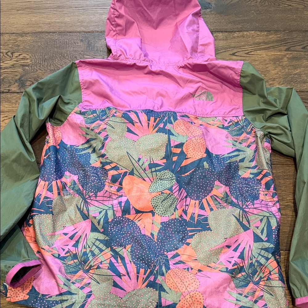 The North Face Girls Stowaway Windbreaker Jacket L 14/16 Pink Floral - Picture 4 of 16